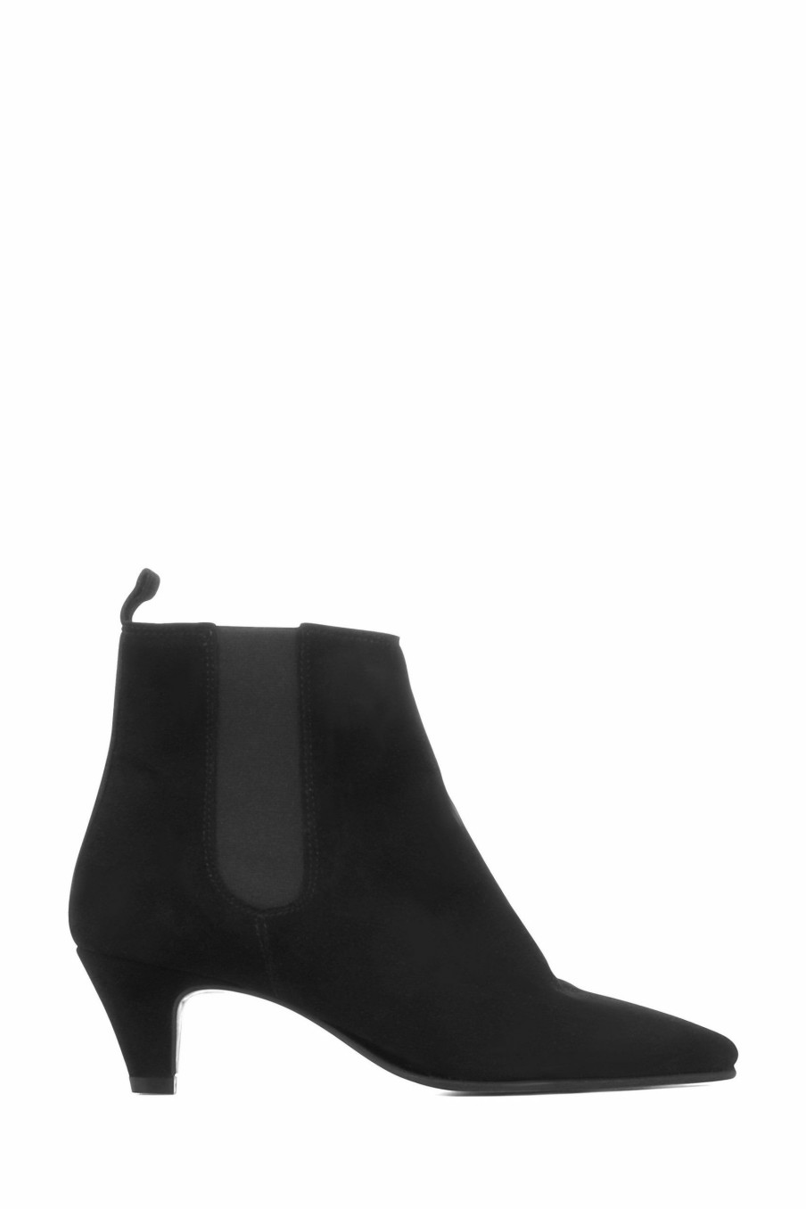 Boots * | Jones Bootmaker Black Heeled Leather Ladies Chelsea Boots