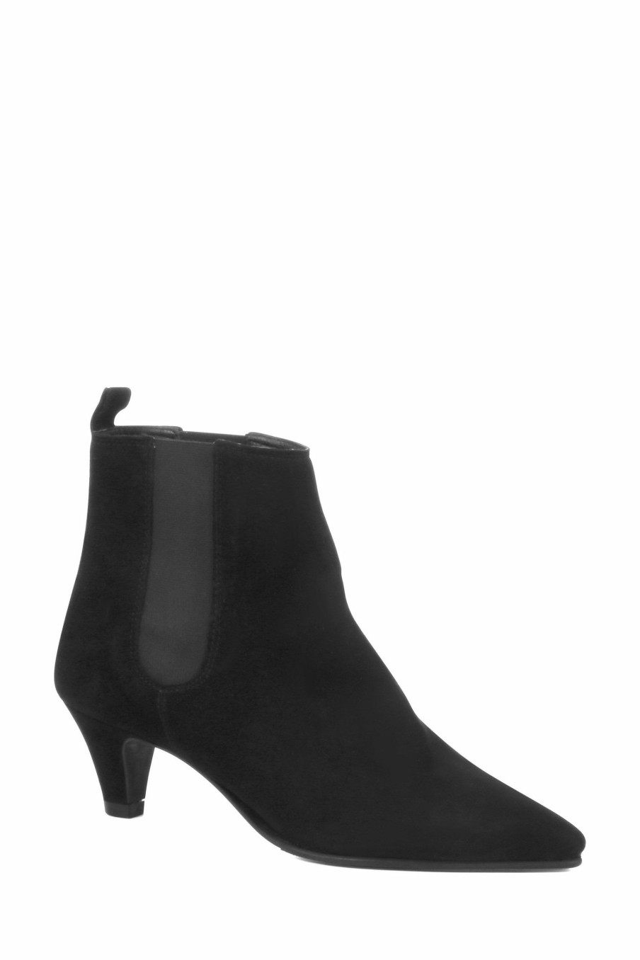 Boots * | Jones Bootmaker Black Heeled Leather Ladies Chelsea Boots