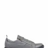 Trainers * | Jones Bootmaker Grey Katarina Leather Lace-Up Ladies Trainers