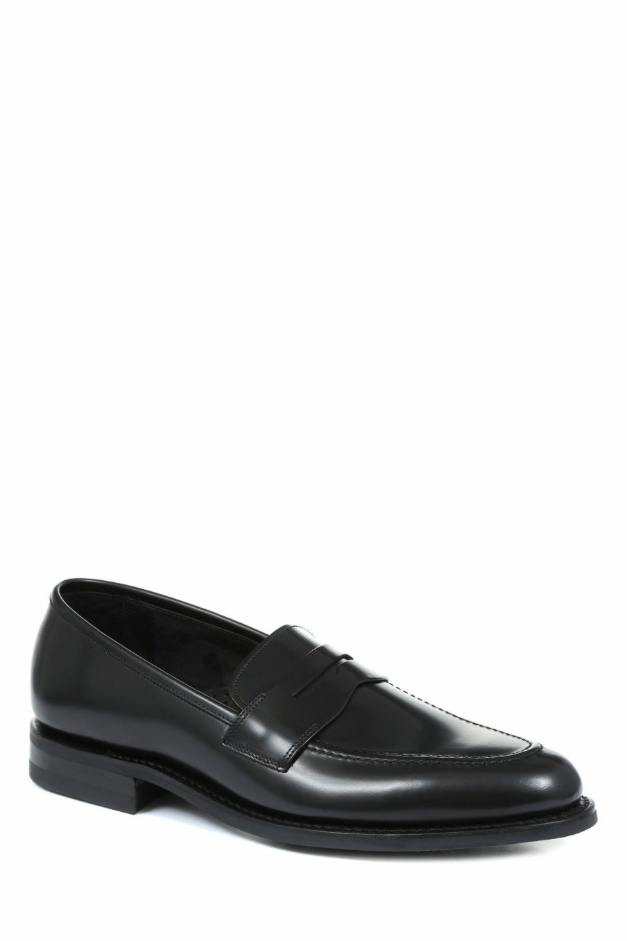 Shoes * | Design Loake By Jones Bootmaker Black Seneca Goodyear Welted Men'S Wide Fit Leather Penny Loafers