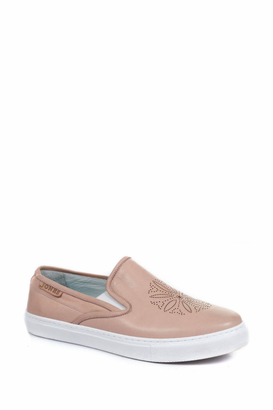 Trainers * | Jones Bootmaker Pink Aoife Ladies Leather Slip-On Trainers