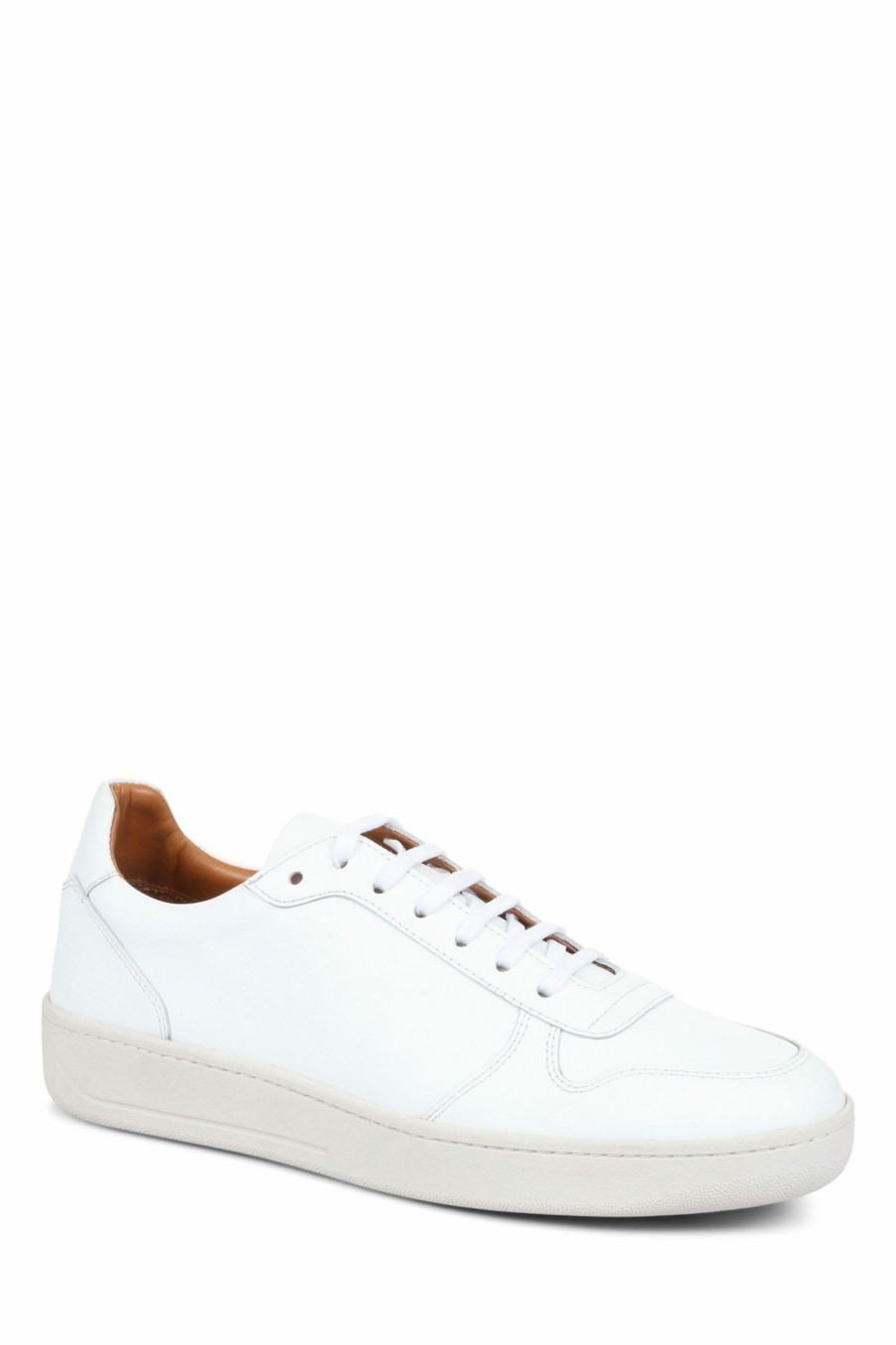 Trainers * | Jones Bootmaker Mens White Stone Leather Trainers