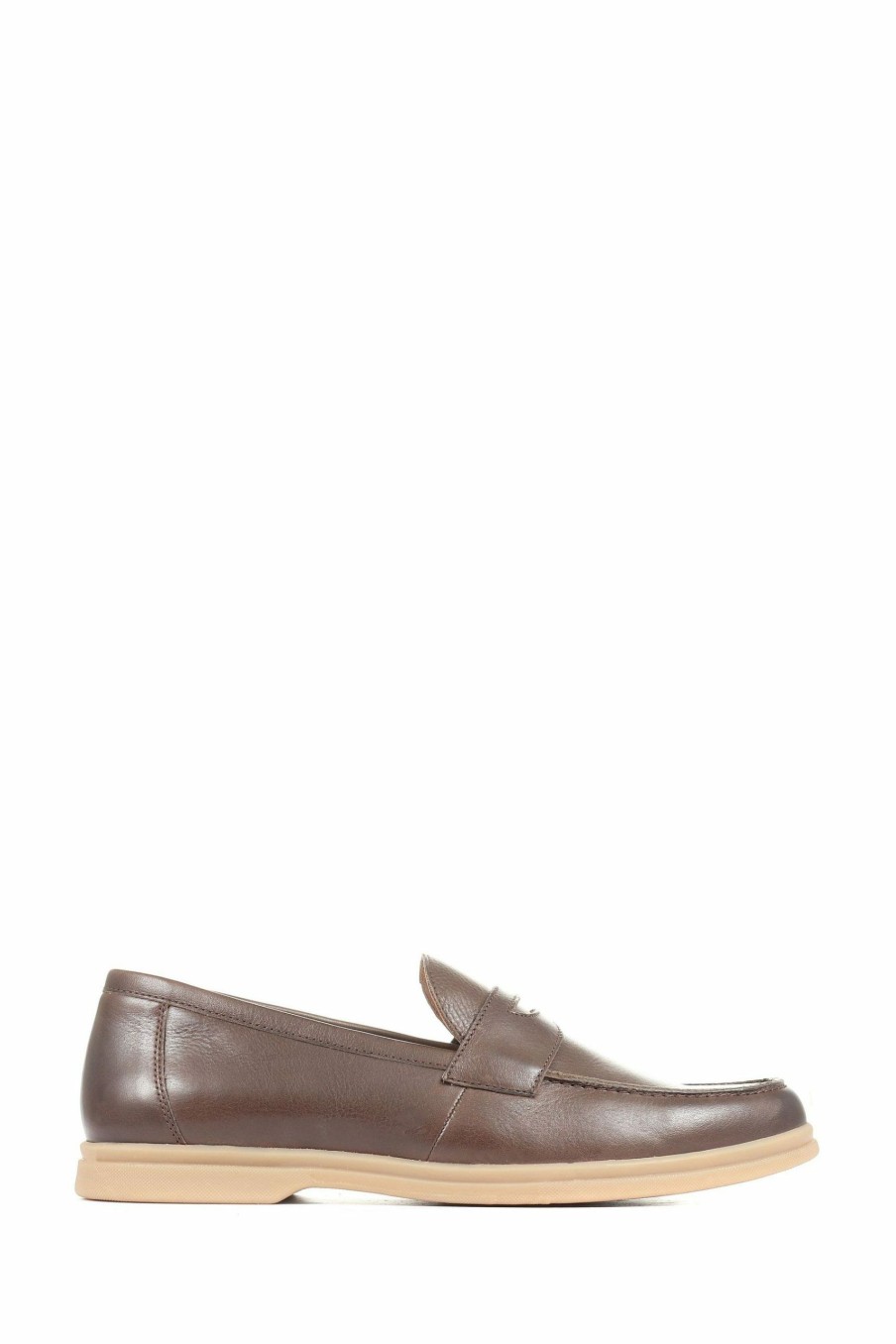 Shoes * | Jones Bootmaker Brown Quinten Leather Loafers