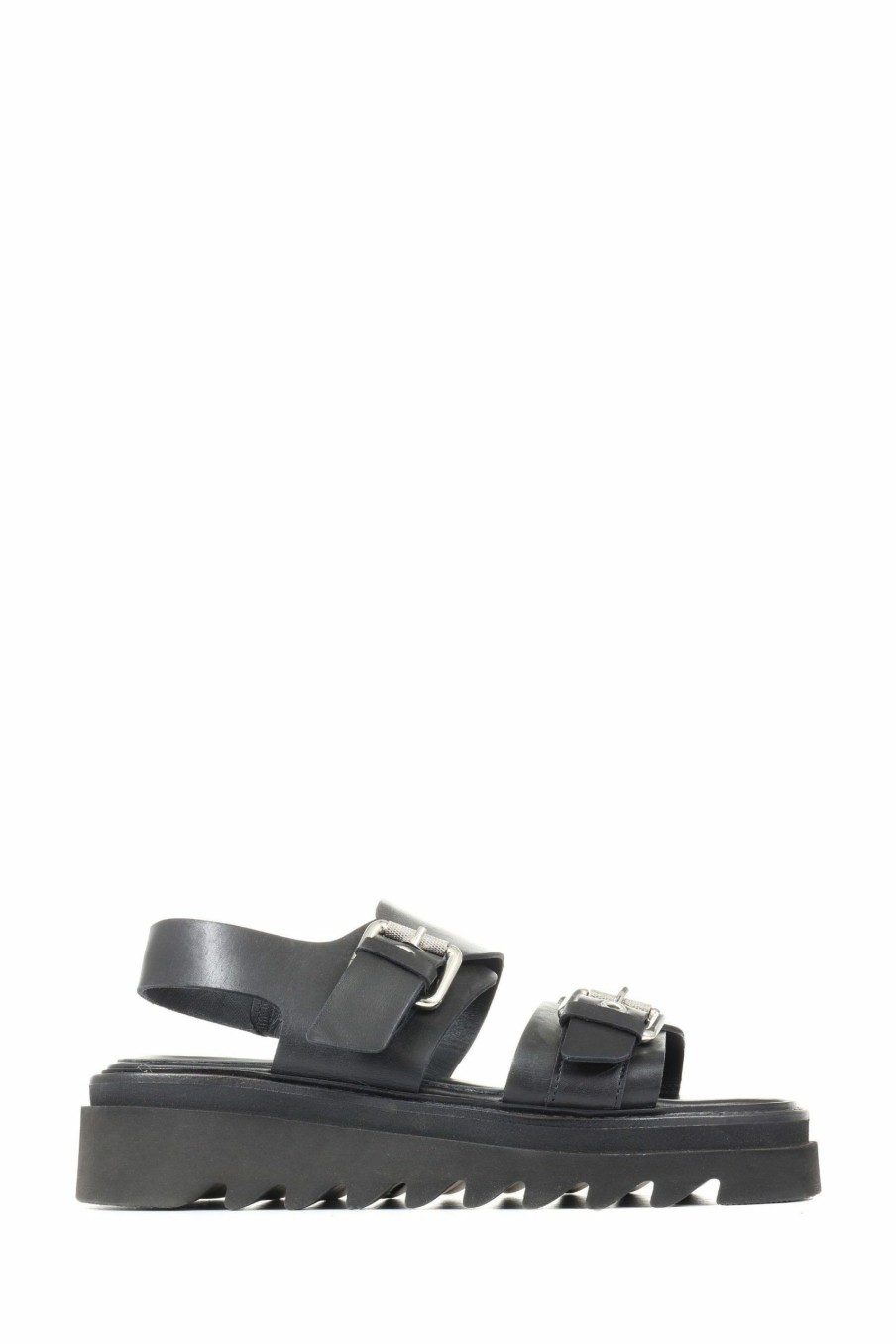 Sandals * | Jones Bootmaker Black Madalynn Dual Strap Chunky Sandals