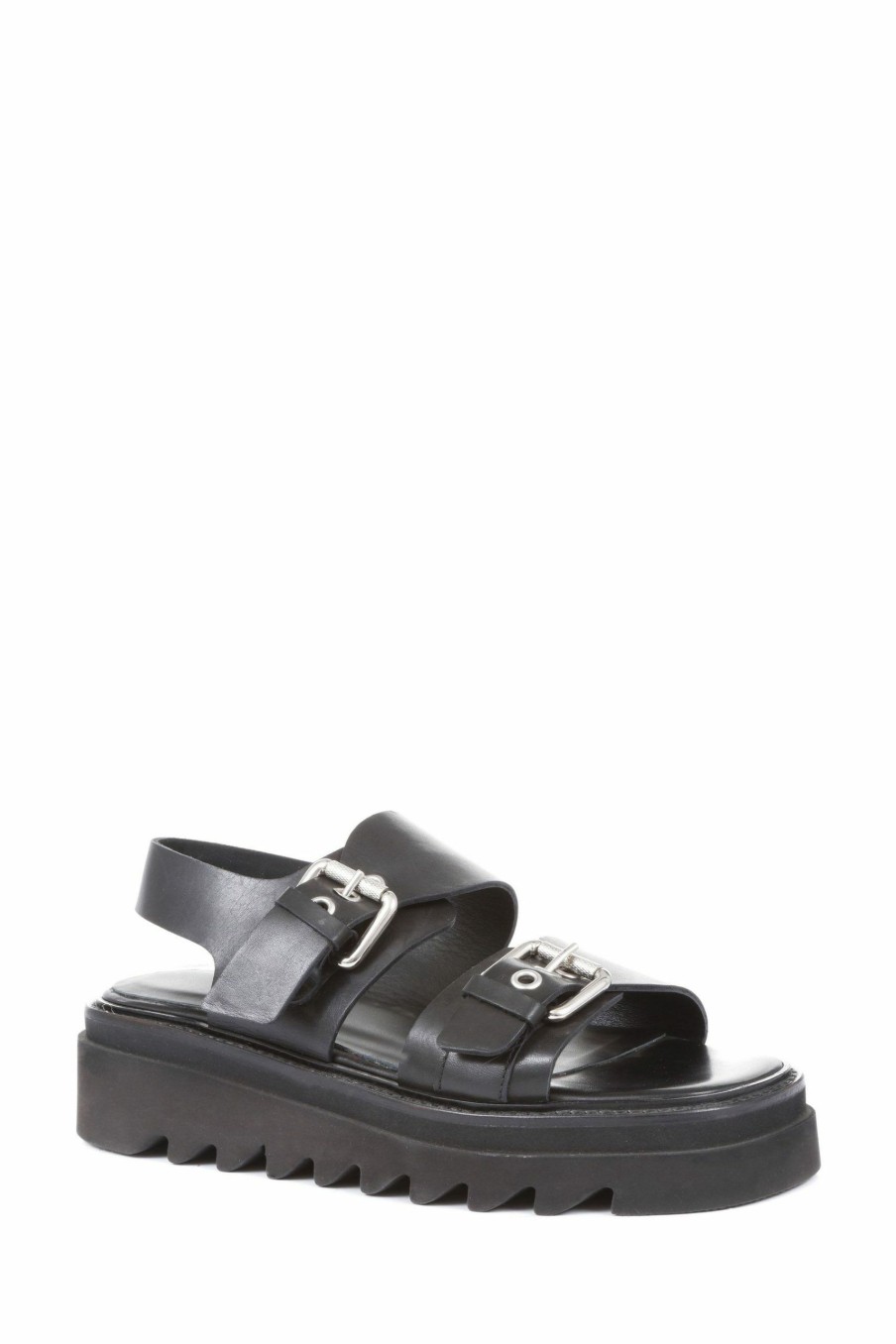 Sandals * | Jones Bootmaker Black Madalynn Dual Strap Chunky Sandals