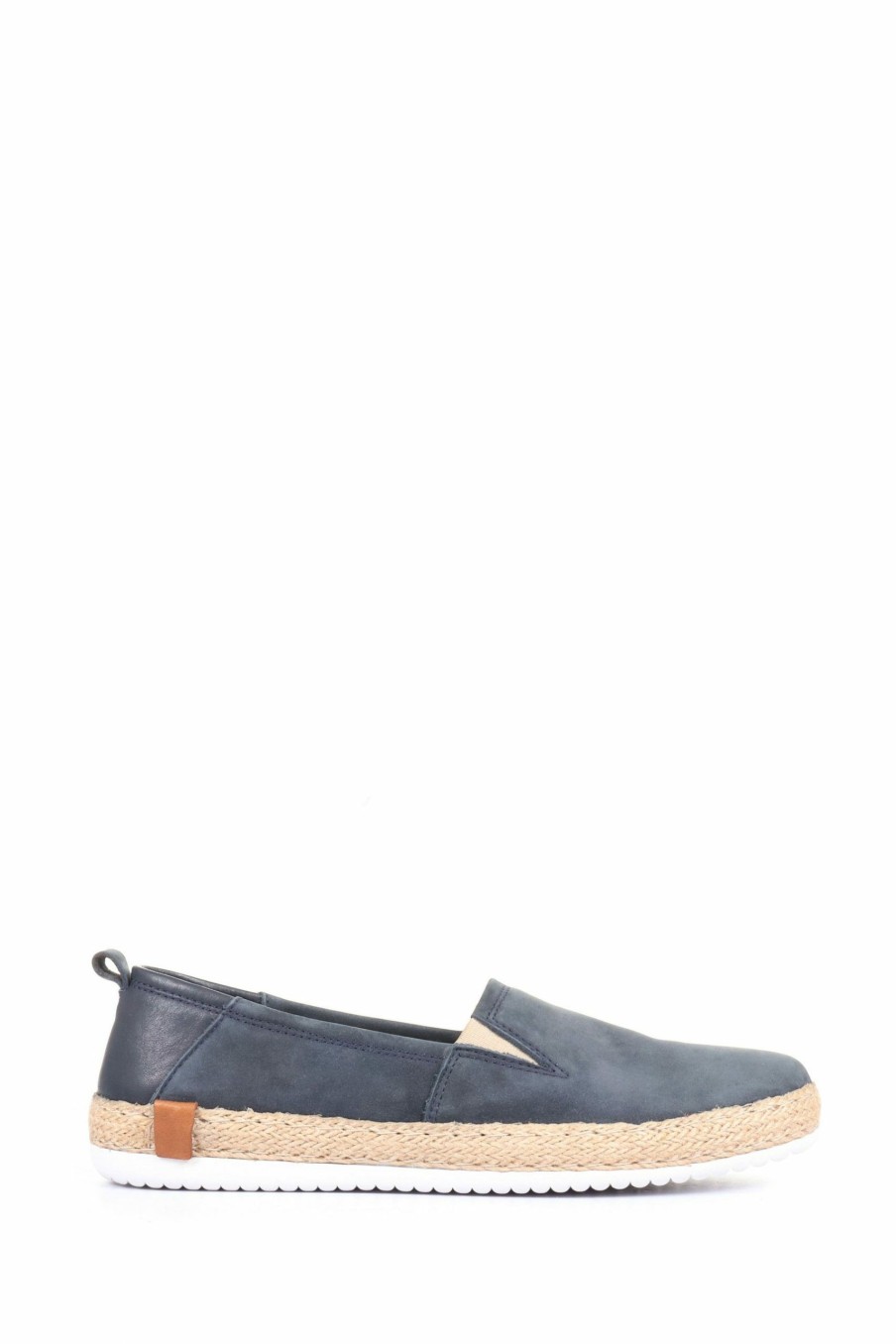 Shoes * | Jones Bootmaker Blue Milan Leather Ladies Espadrilles