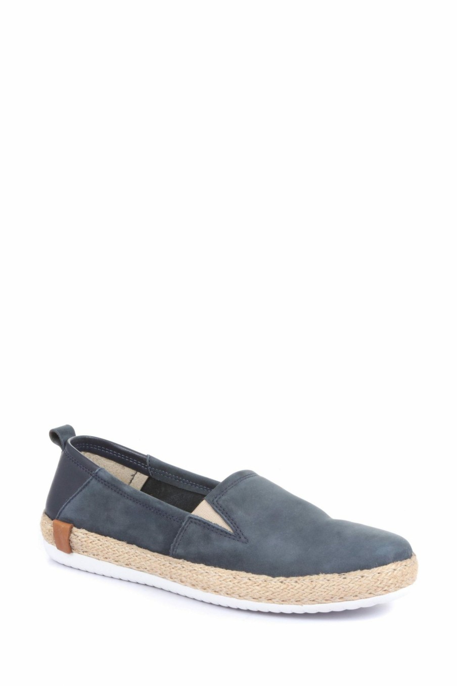 Shoes * | Jones Bootmaker Blue Milan Leather Ladies Espadrilles