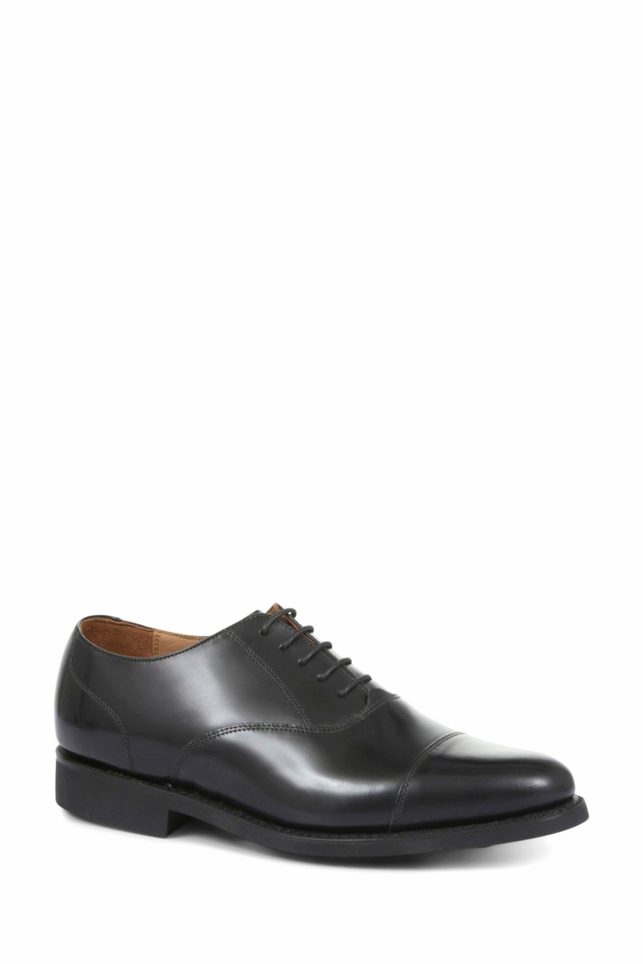 Shoes * | Jones Bootmaker Black Minty Goodyear Welted Polished Men'S Leather Oxford Shoes