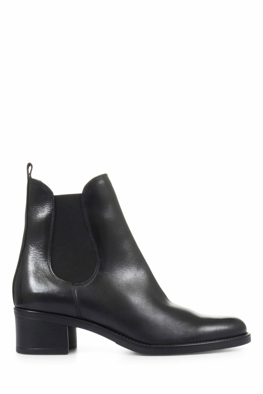 Boots * | Jones Bootmaker Women'S Black Casilda Leather Heeled Chelsea Boots