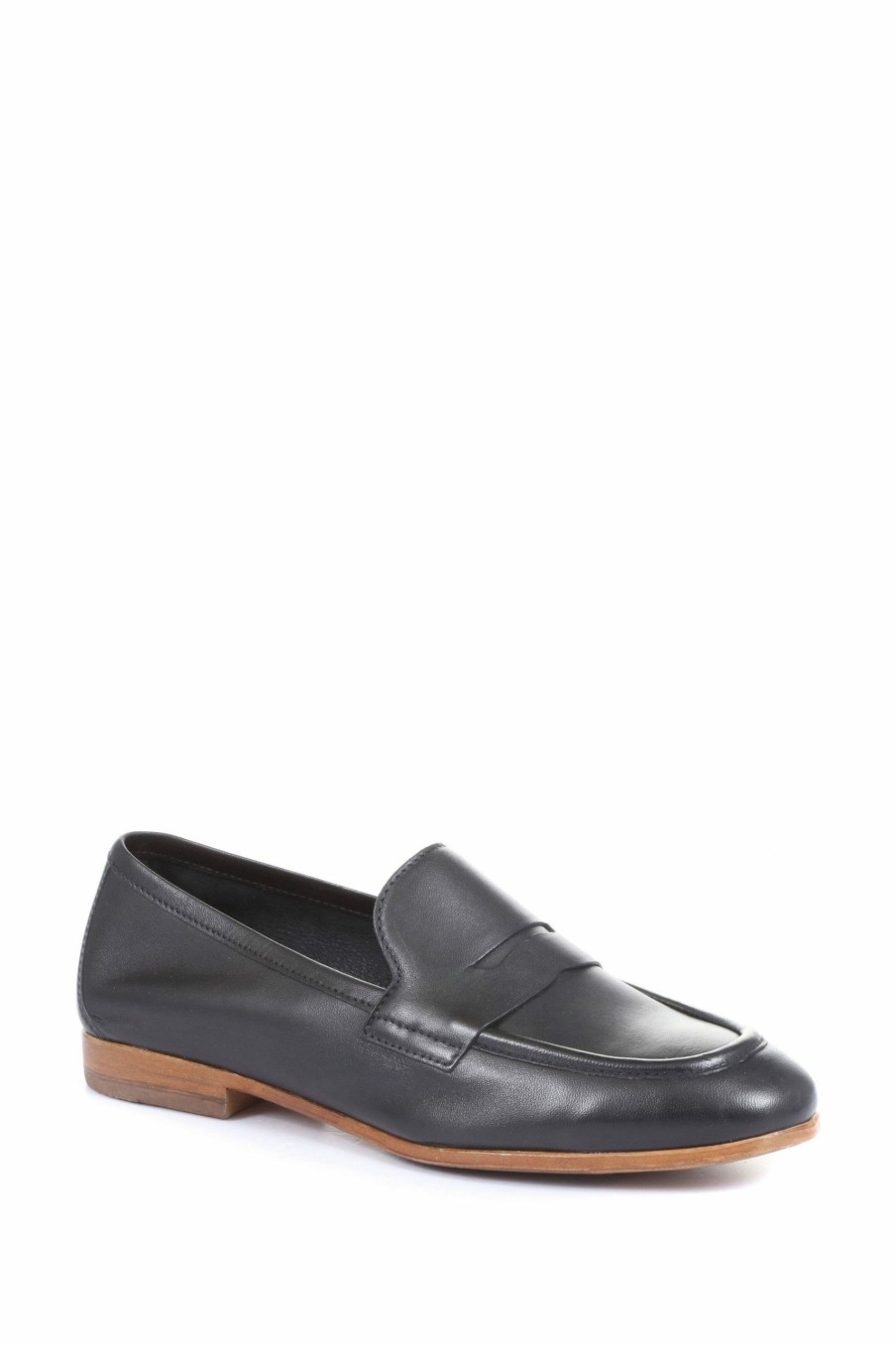 Shoes * | Jones Bootmaker Black King Bird Leather Ladies Penny Loafers