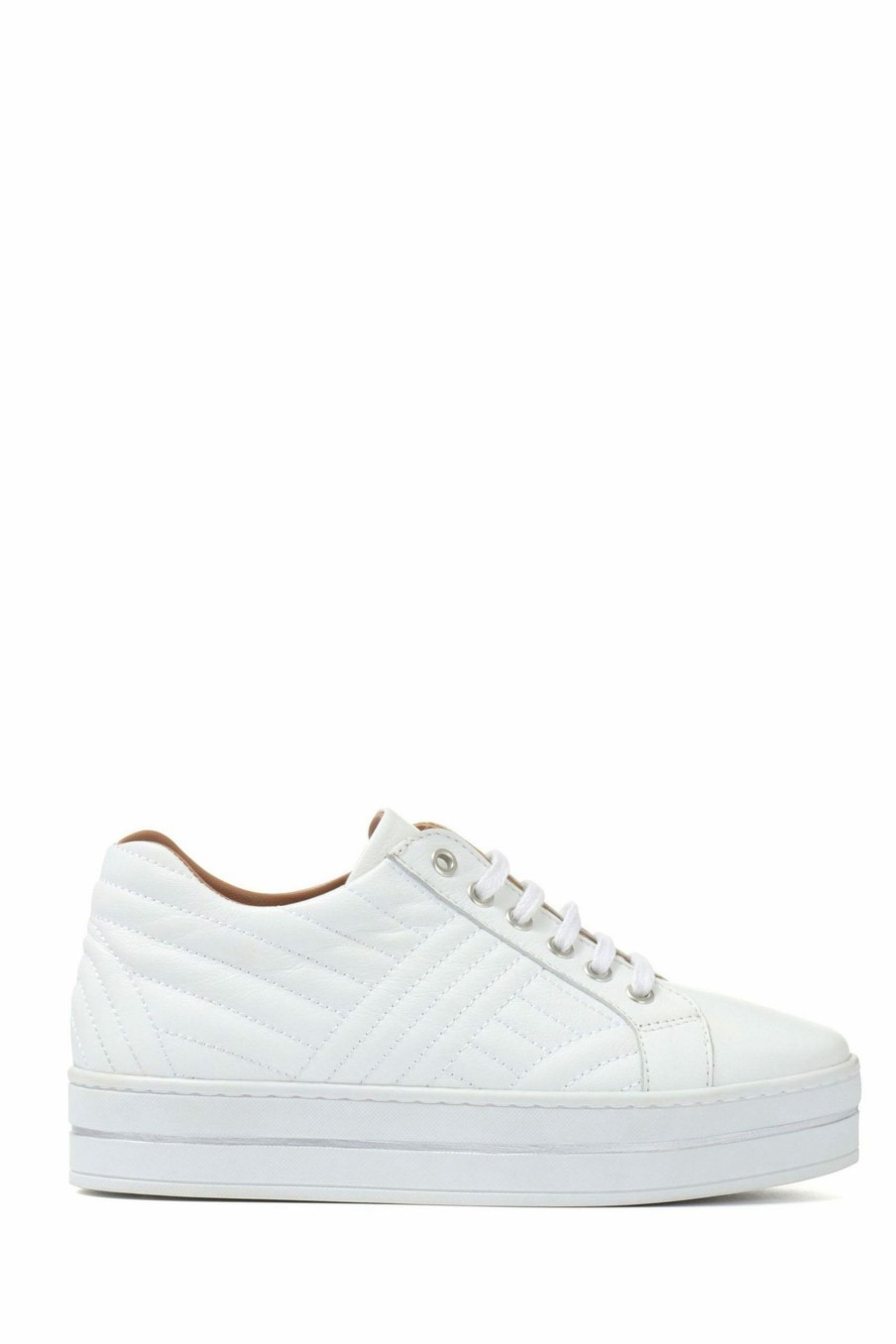 Other * | Jones Bootmaker White Amira Leather Platform Trainers