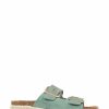 Sandals * | Jones Bootmaker Teal Blue Platform Double Buckle Mules