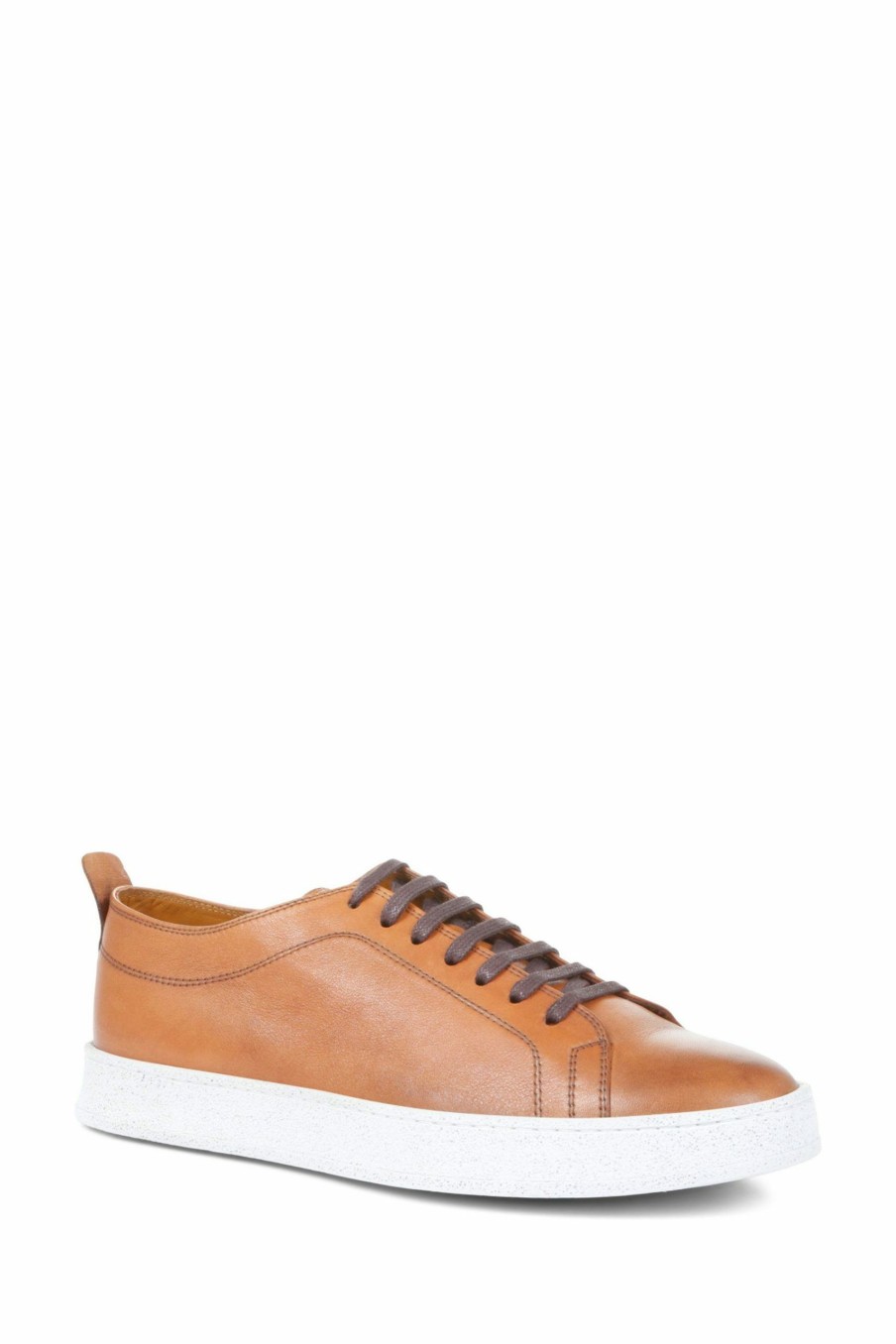 Trainers * | Jones Bootmaker Natural Southfields Lace-Up Leather Trainers