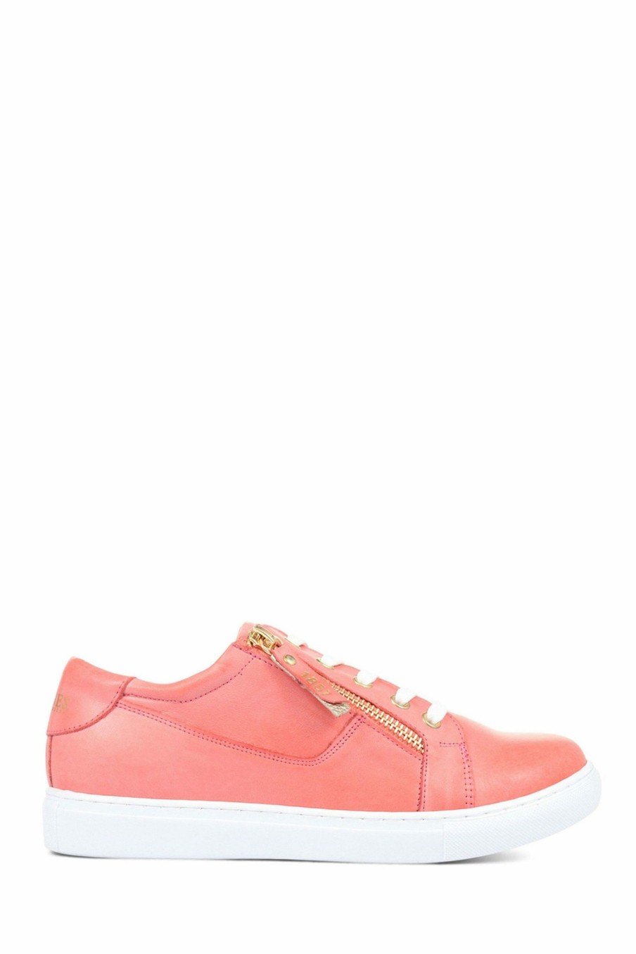 Trainers * | Jones Bootmaker Pink Padova Leather Lace-Up Trainers