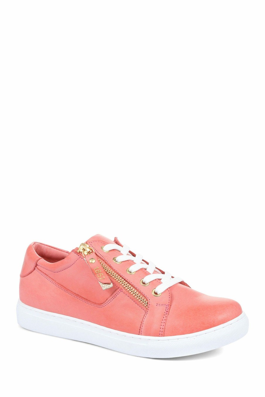 Trainers * | Jones Bootmaker Pink Padova Leather Lace-Up Trainers