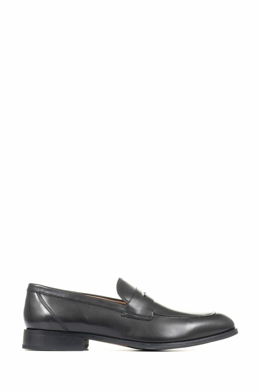 Shoes * | Jones Bootmaker Russell Black Leather Penny Loafers