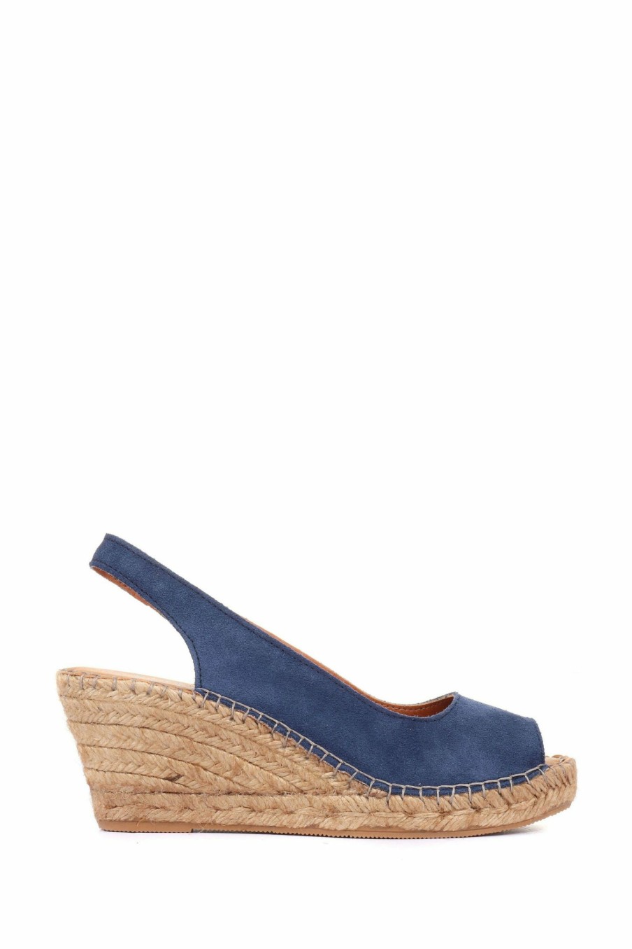 Shoes * | Jones Bootmaker Blue Rosanna Slingback Wedges