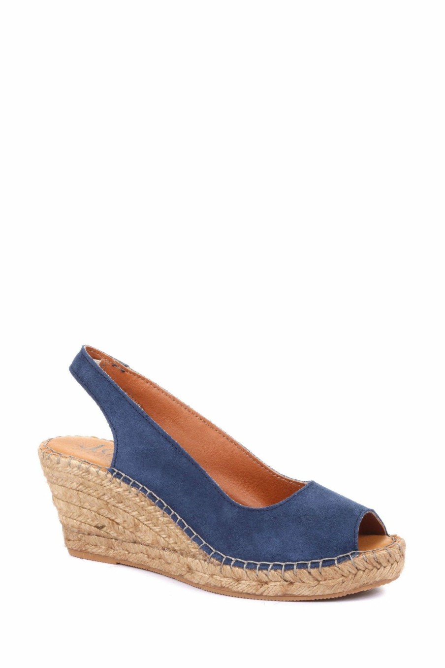 Shoes * | Jones Bootmaker Blue Rosanna Slingback Wedges