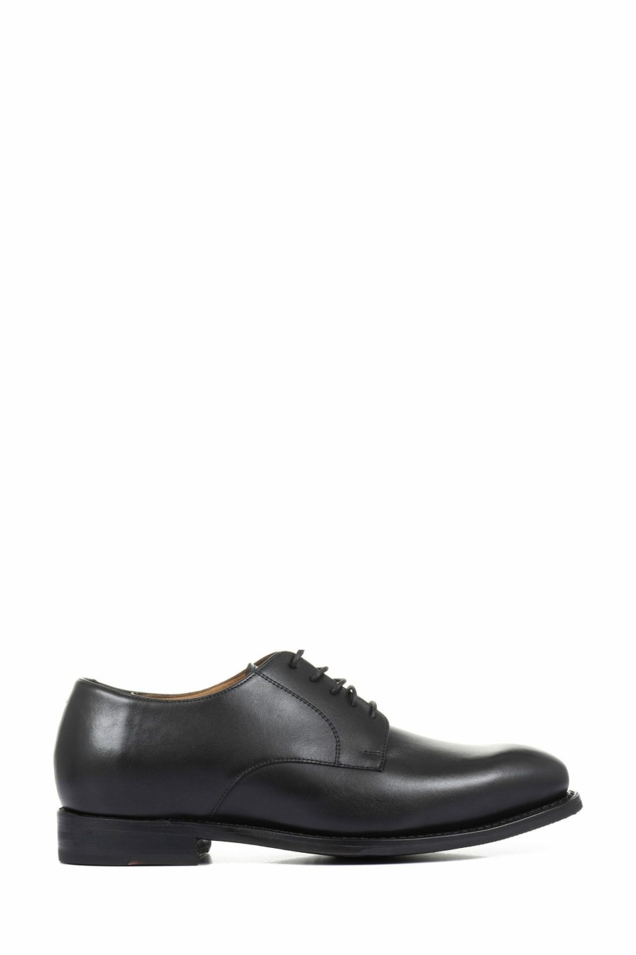 Shoes * | Jones Bootmaker Black Wide Fit Goodyear Welted Men'S Leather Derby Shoes