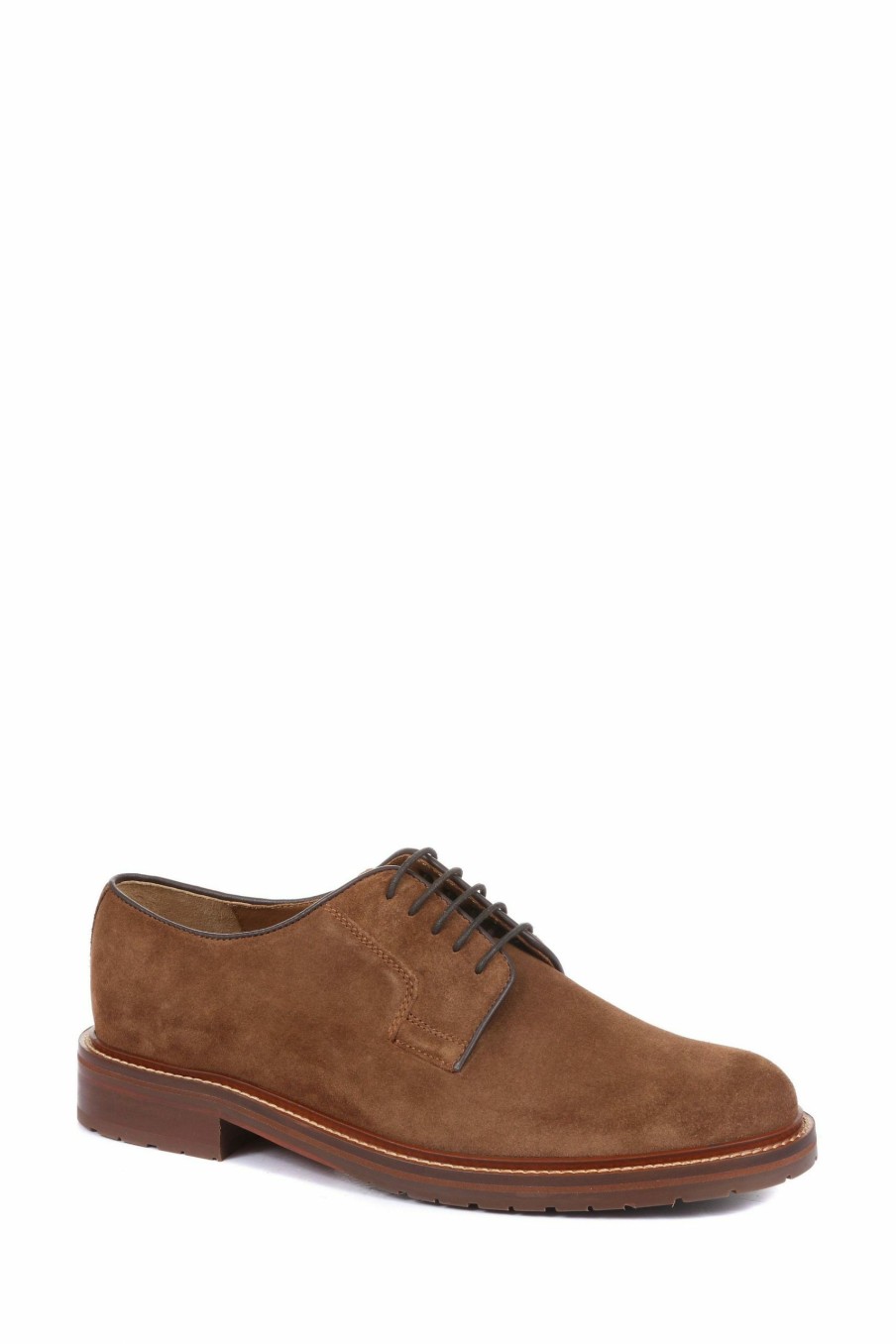 Shoes * | Jones Bootmaker Mens Brown Kinglet Leather Derby Shoes