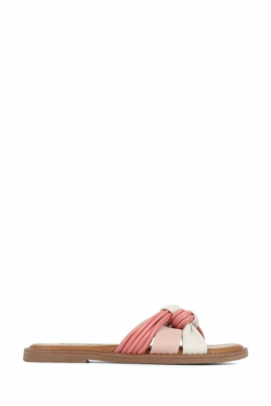 Sandals * | Jones Bootmaker Pink Ginia Leather Slider Sandals