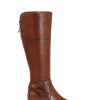 Boots * | Jones Bootmaker Brown Wide Fit Leather Ladies Knee Boots