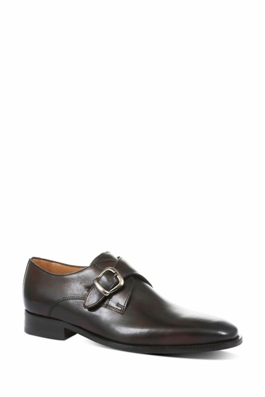 Shoes * | Jones Bootmaker Brown Justin Men'S Leather Single Strap Monk Shoes