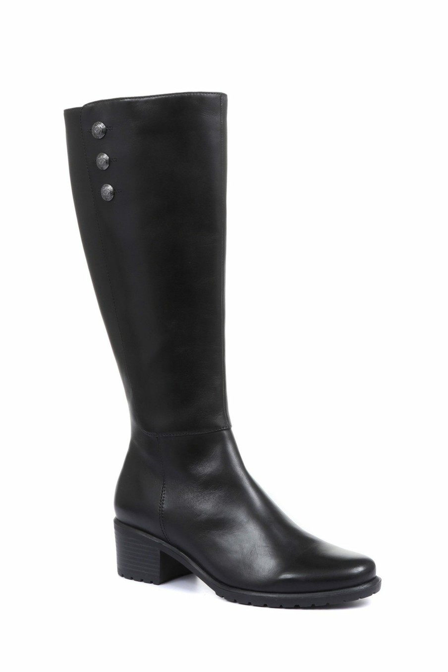 Boots * | Jones Bootmaker Black Grantley Leather Knee High Boots