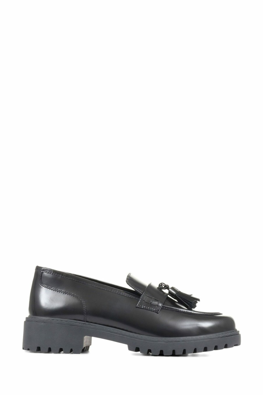 Shoes * | Jones Bootmaker Love Chunky Black Leather Loafers