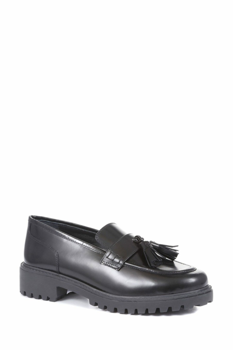 Shoes * | Jones Bootmaker Love Chunky Black Leather Loafers