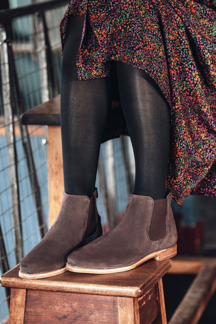 Boots * | Jones Bootmaker Brown Primrose Goodyear Welted Suede Ladies Chelsea Boots