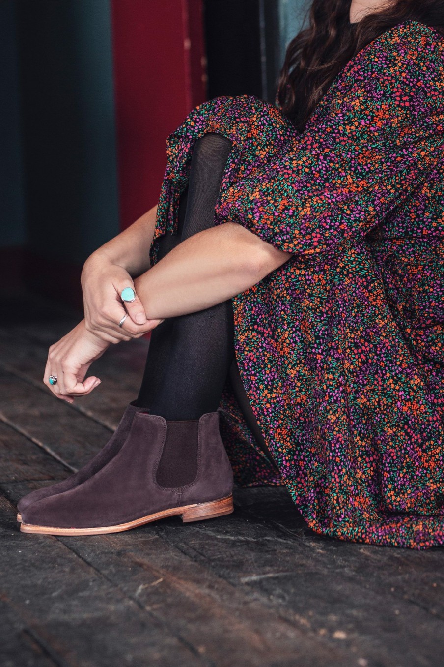 Boots * | Jones Bootmaker Brown Primrose Goodyear Welted Suede Ladies Chelsea Boots