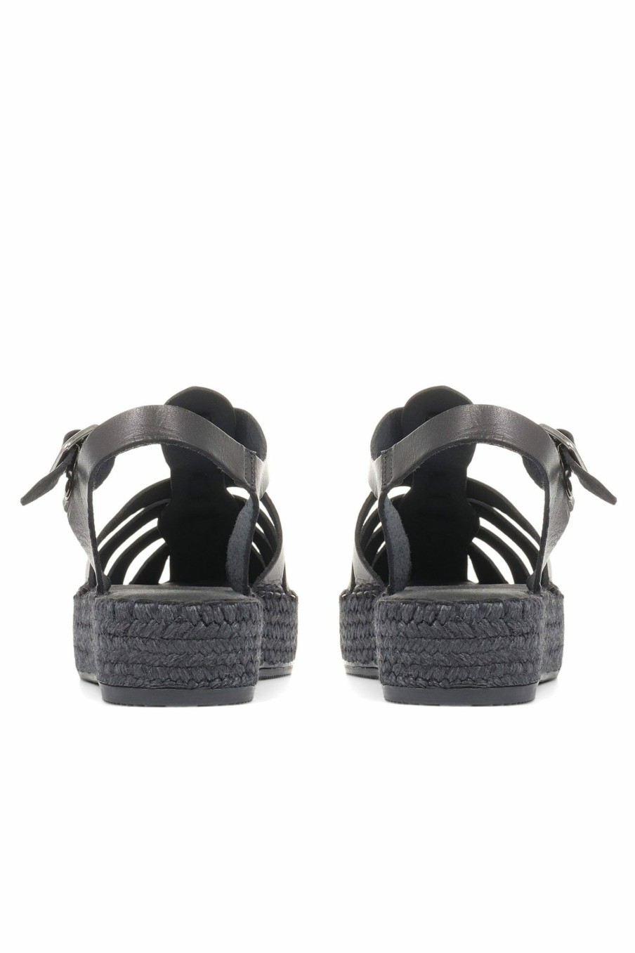 Sandals * | Jones Bootmaker Adelynn Black Platform Espadrille Sandals