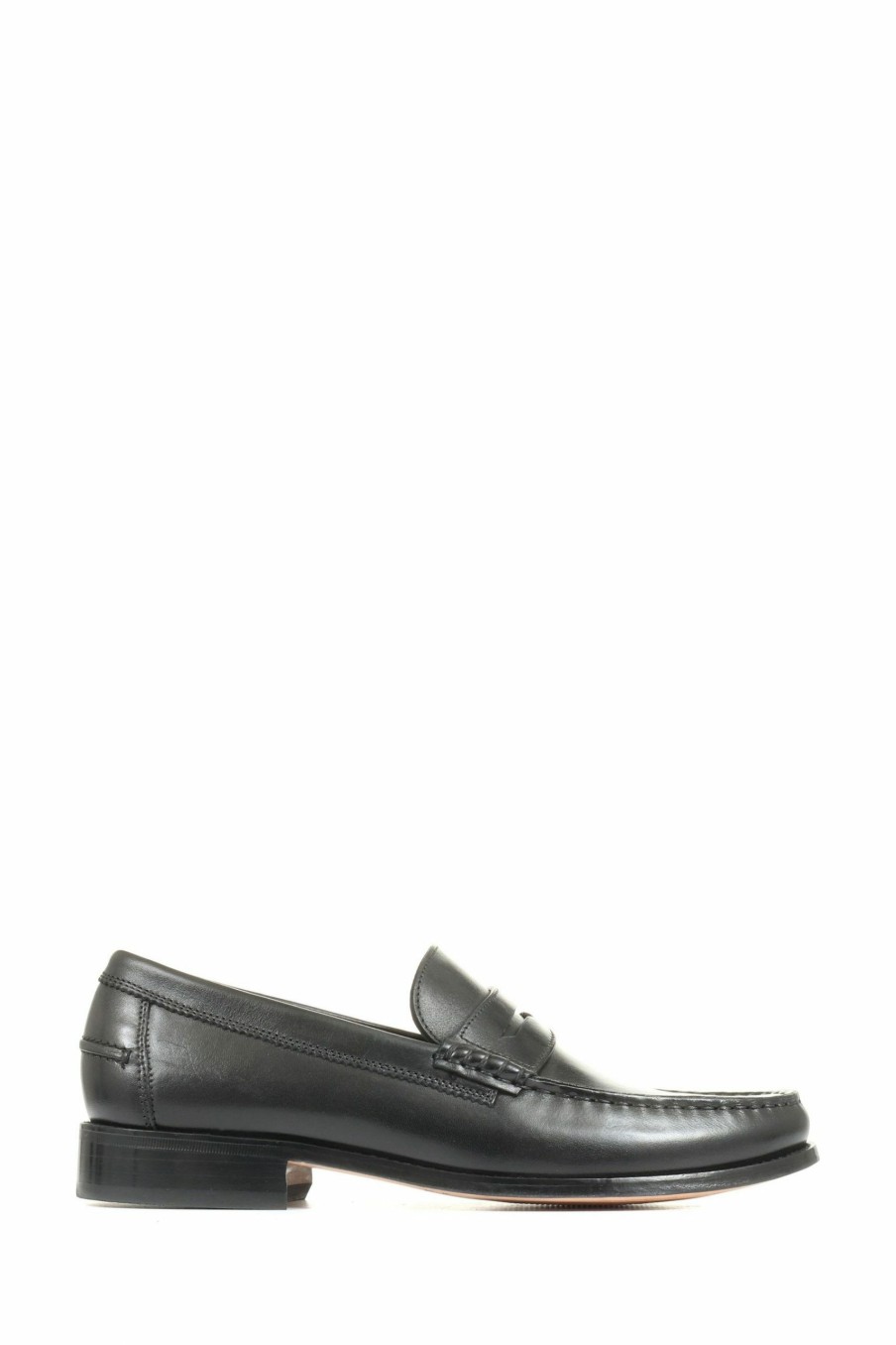 Shoes * | Jones Bootmaker Rivers Black Leather Penny Loafers