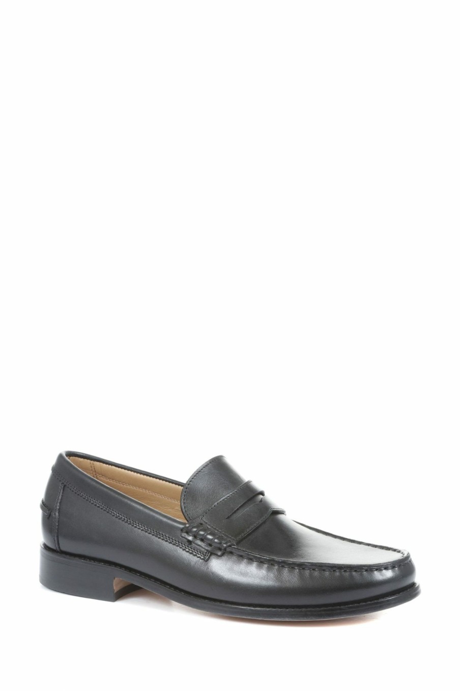 Shoes * | Jones Bootmaker Rivers Black Leather Penny Loafers