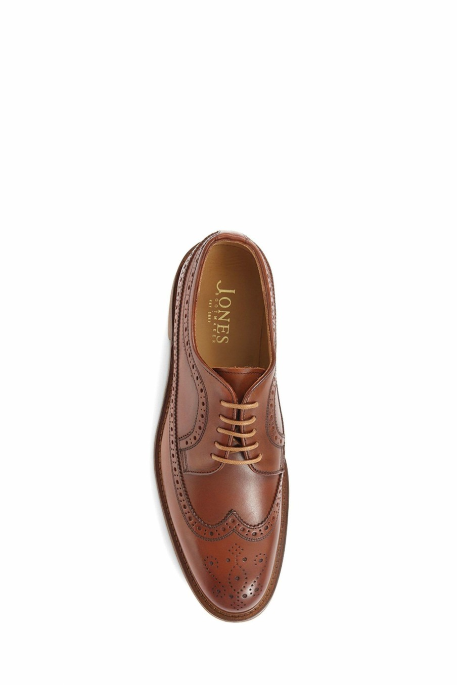 Shoes * | Jones Bootmaker Colindale Tan Brown Handmade Leather Brogues