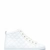 Trainers * | Jones Bootmaker Elenore White Leather Quilted Trainers