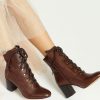 Other * | Jones Bootmaker Tan Liana Lace-Up Heeled Ladies Ankle Boots