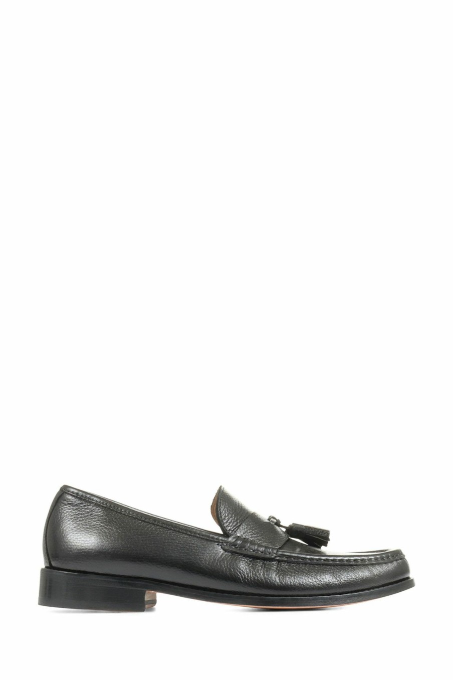 Shoes * | Jones Bootmaker Roman Black Leather Tassel Loafers