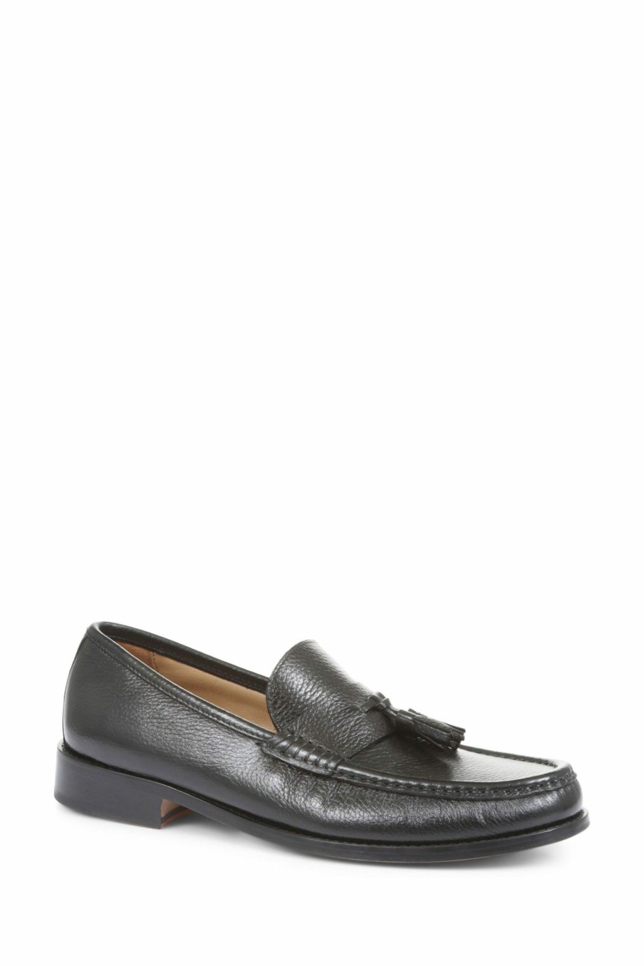 Shoes * | Jones Bootmaker Roman Black Leather Tassel Loafers