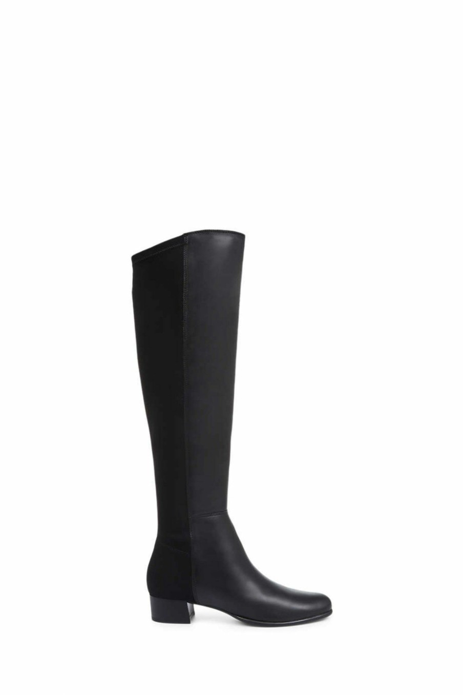 Boots * | Jones Bootmaker Black Brescia Leather Ladies Knee Boots