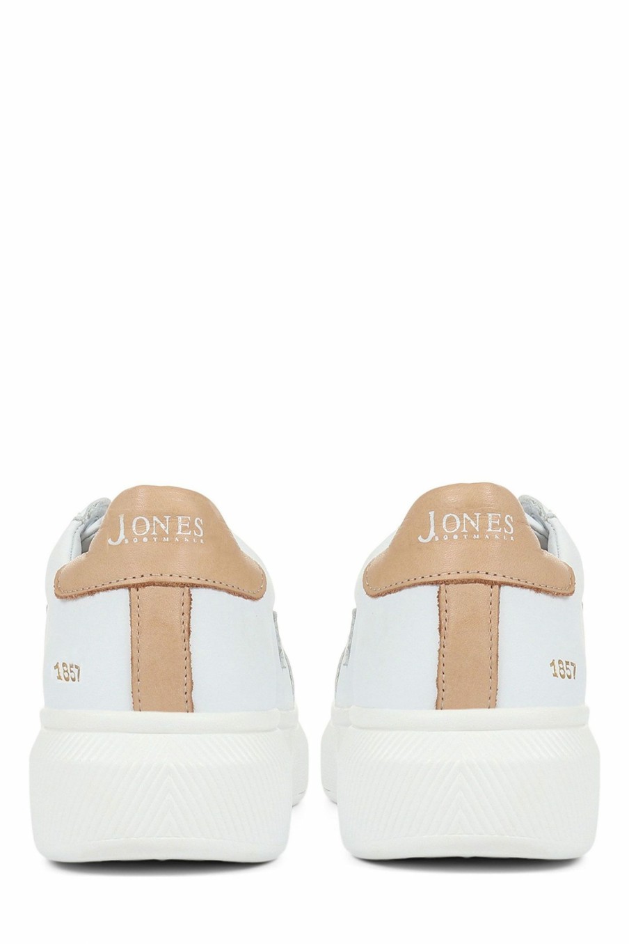 Trainers * | Jones Bootmaker Womens White Enrica Leather Platform Trainers