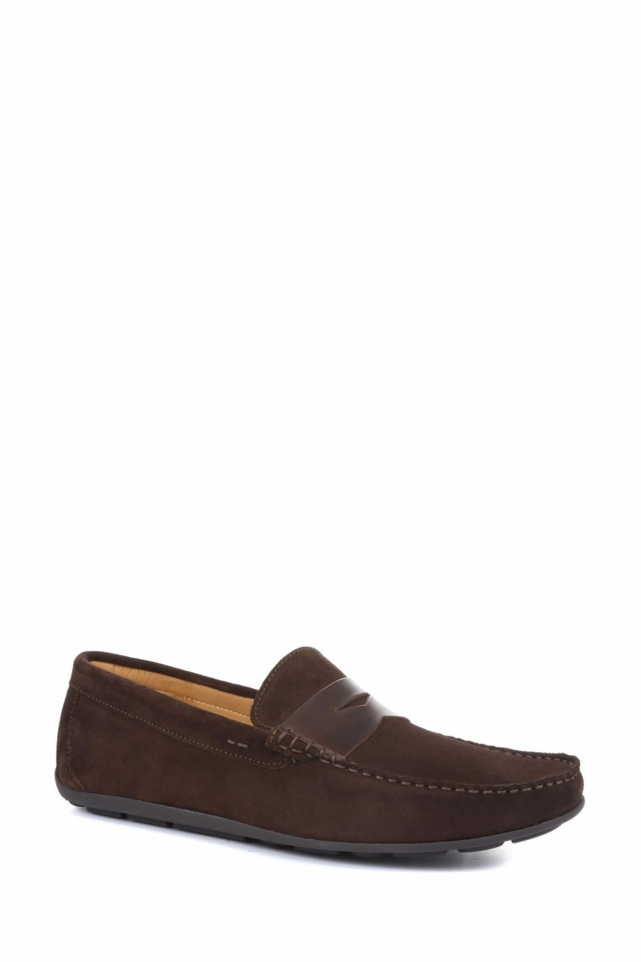 Shoes * | Jones Bootmaker Brown Pierson Suede Leather Loafers