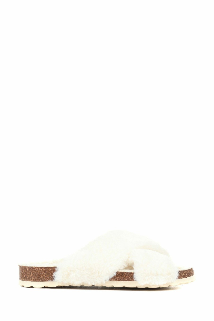 Other * | Jones Bootmaker Cream Totto Faux-Fur Slider Slippers