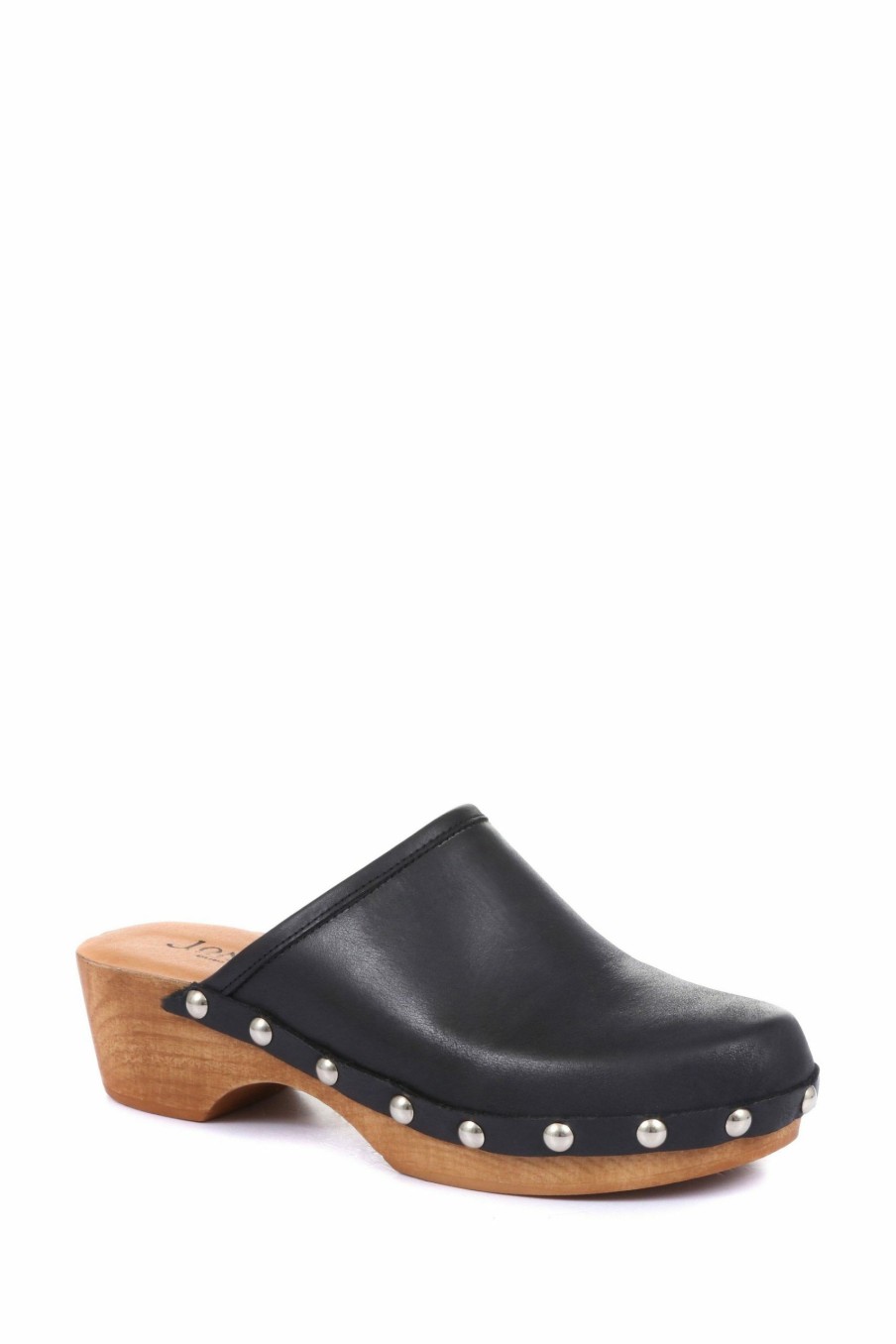 Sandals * | Jones Bootmaker Black Bronx Ladies Leather Clogs