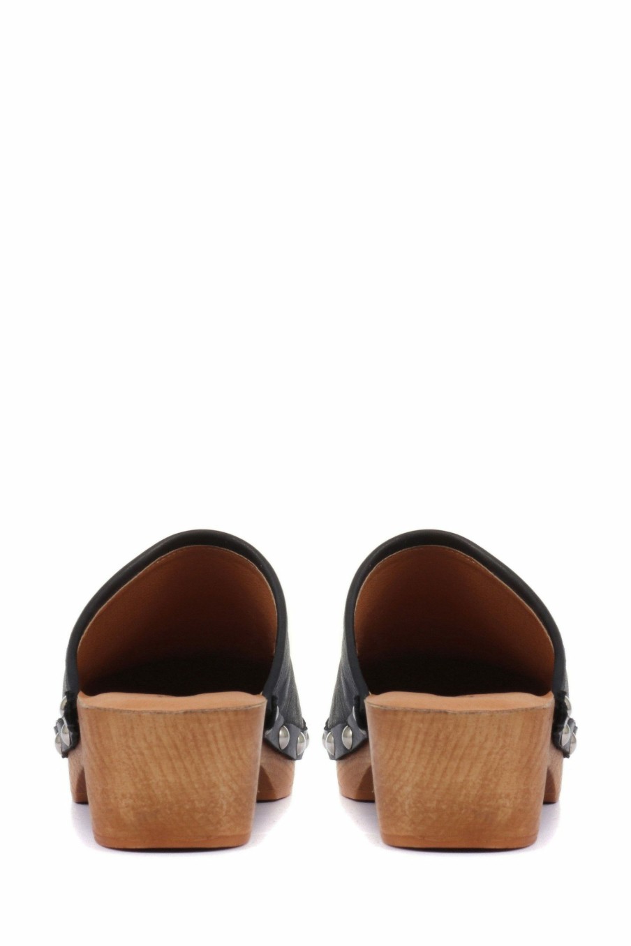 Sandals * | Jones Bootmaker Black Bronx Ladies Leather Clogs