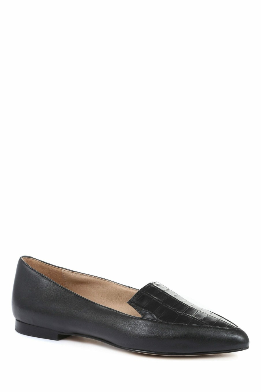 Shoes * | Jones Bootmaker Lilia Black Leather Ballerina Flats