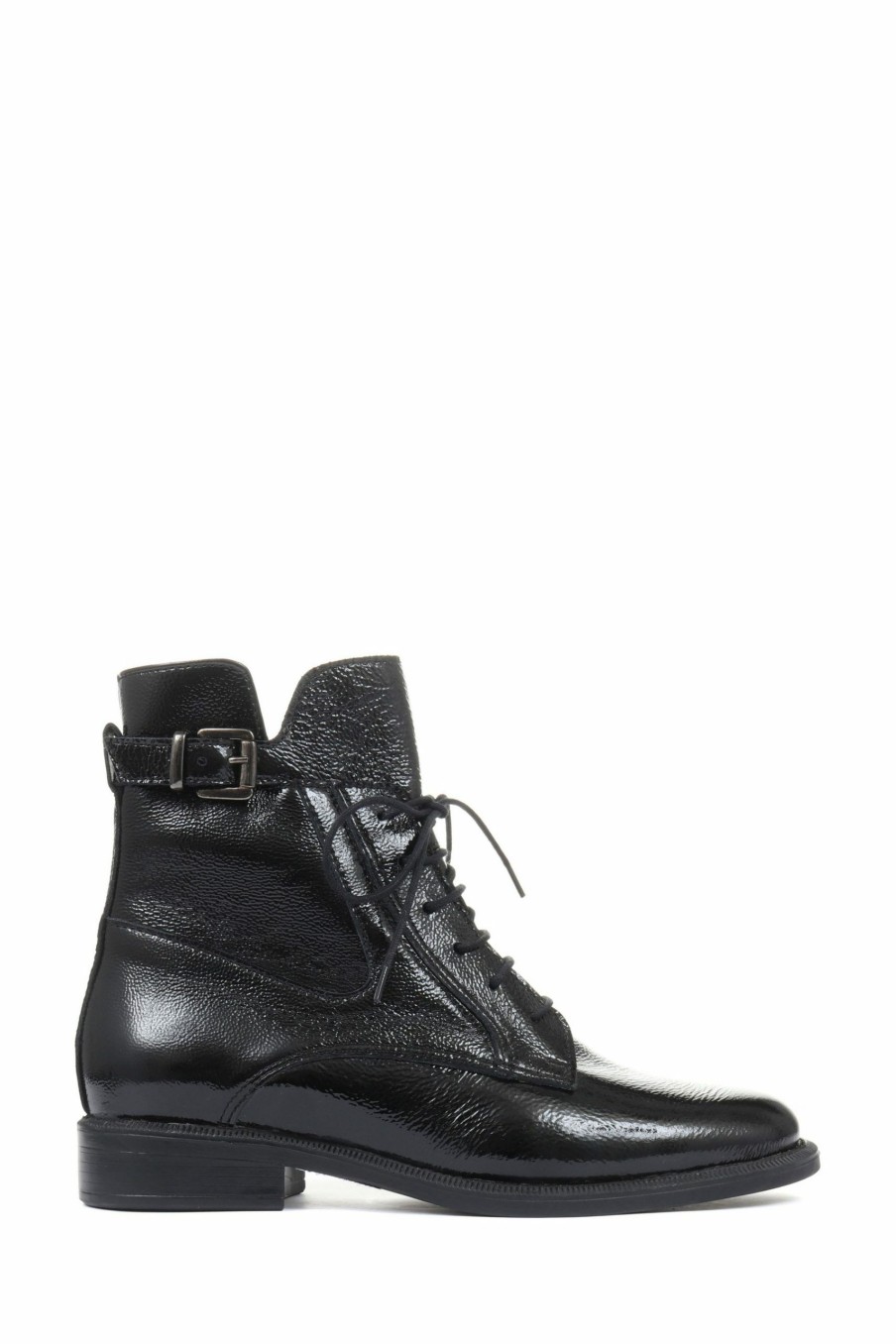 Boots * | Jones Bootmaker Sorrento Patent Leather Ladies Combat Boots