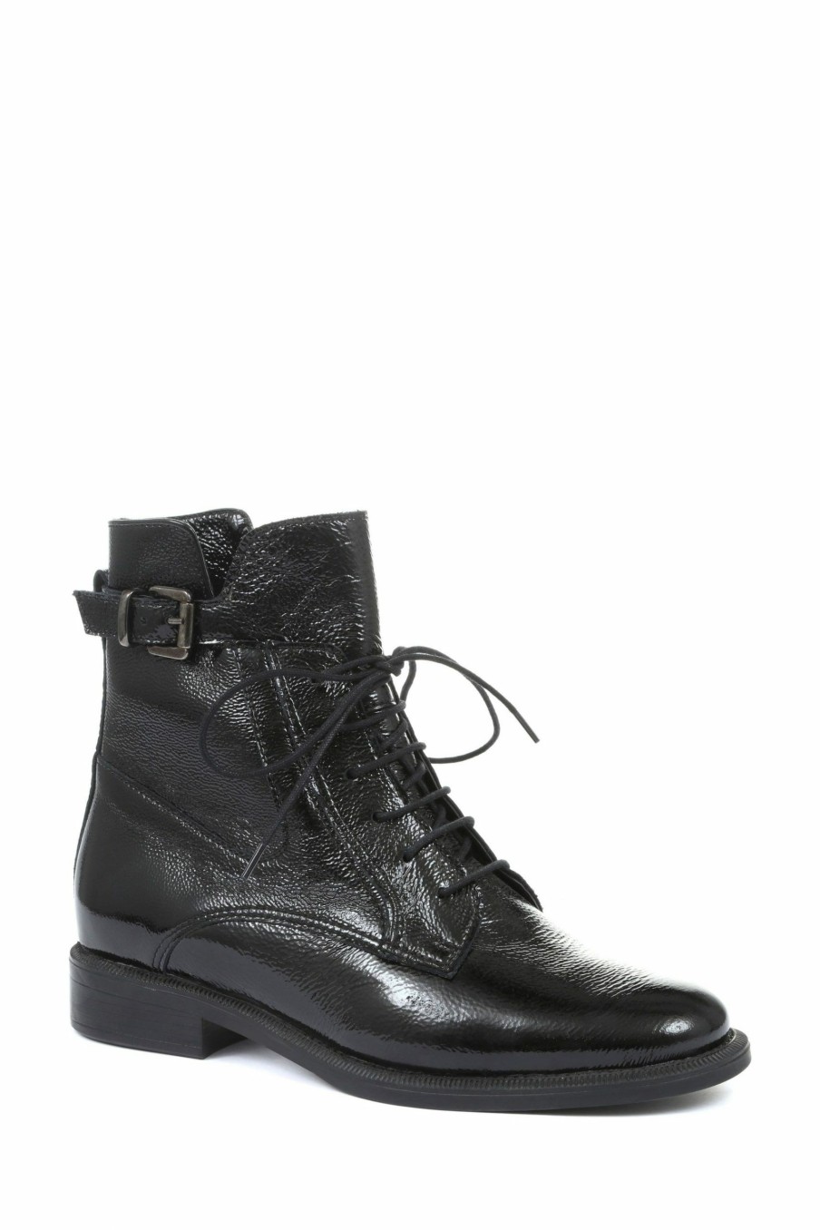 Boots * | Jones Bootmaker Sorrento Patent Leather Ladies Combat Boots