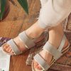 Sandals * | Jones Bootmaker Grey Laural Womens Twin Strap Sandals